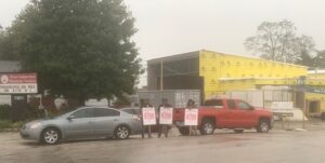Picketers outside the West Suburban Humane Society in Downers Grove at 1901 Ogden Ave
